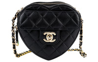 CHANEL Lambskin Heart Bag Handbag Shoulder Bag Crossbody Bag Regular Women's Black