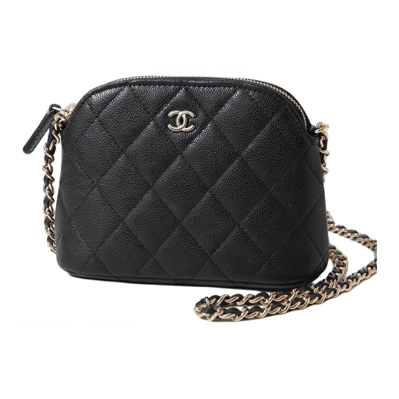 CHANEL Calfskin One Shoulder Crossbody Clutches Women's Black