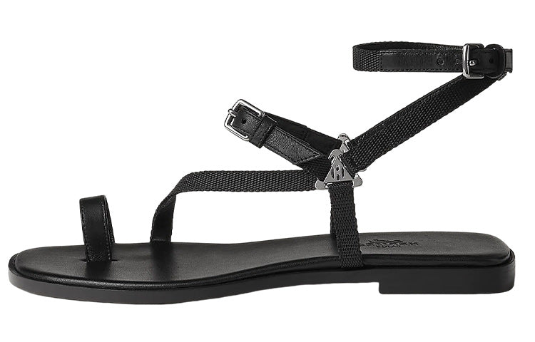 HERMES Gossip Strap Sandals Women's Black