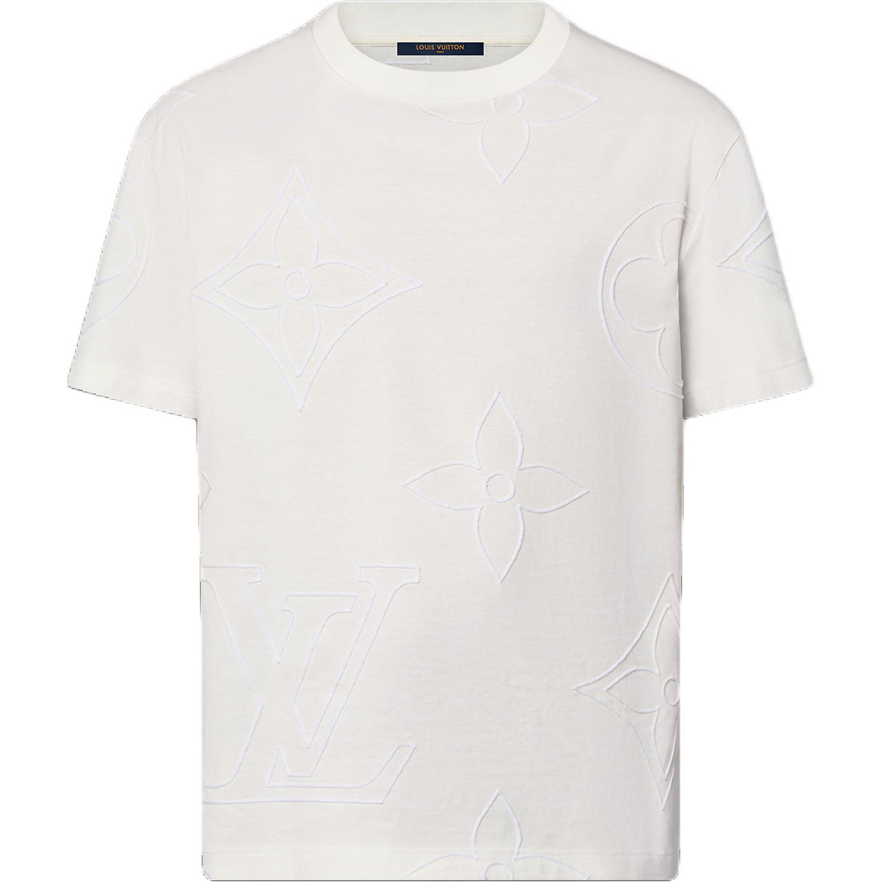 LOUIS VUITTON Monogram Embroidered Cotton T-Shirt