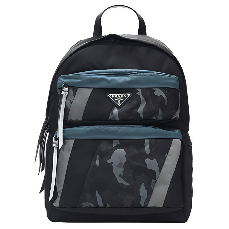 PRADA Fabric Backpack Unisex Black