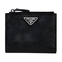PRADA Natural Leather Wallet Women's Black