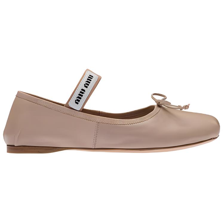 MIU MIU Ballerinas Water Lily Leather Women's