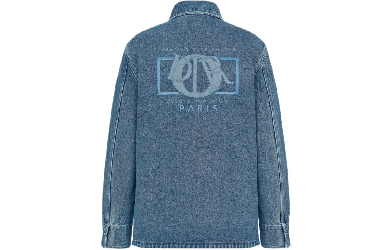 DIOR Logo Embroidered Denim Overshirt