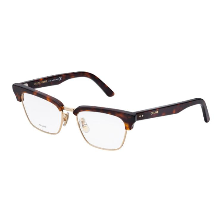 CELINE Acetate Rectangular Eyeglass Frames Unisex Brown