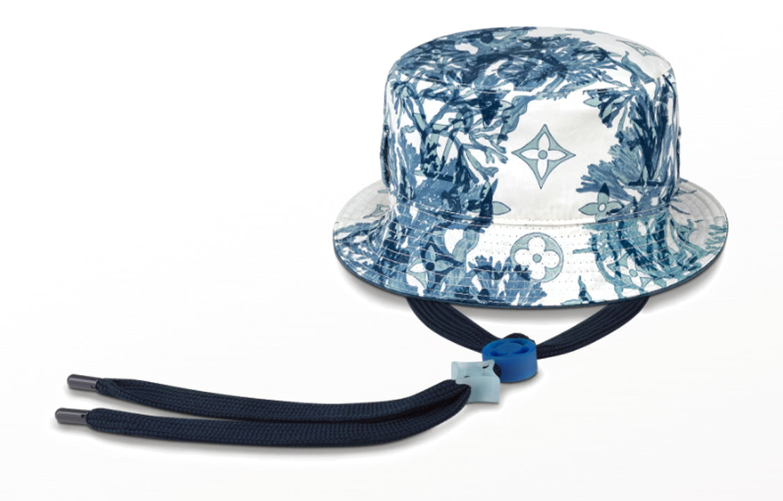 LOUIS VUITTON 100% Cotton Bucket Hats Unisex Blue White
