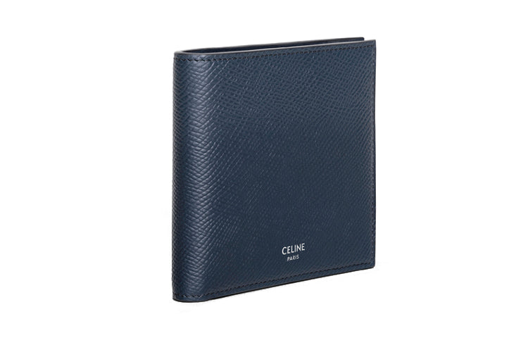CELINE Grained Calfskin Wallet Men's Navy