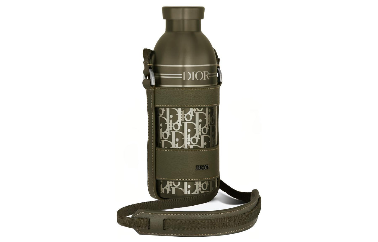 DIOR Aqua Cow Leather And Stainless Steel Kettle Shoulder Bag Crossbody Bag Unisex Olive Green