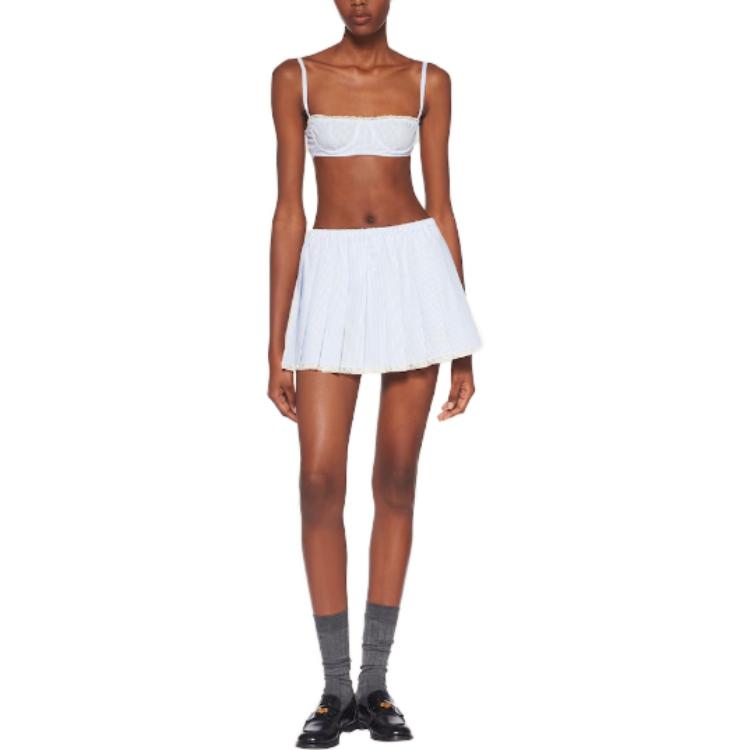 MIU MIU Casual Short Skirts Women's Light Blue