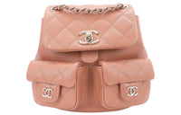 CHANEL 23P Spring And Summer Duma Grained Embossed Cow Leather Backpack Small Size Women's Milk Tea Beige/Caramel