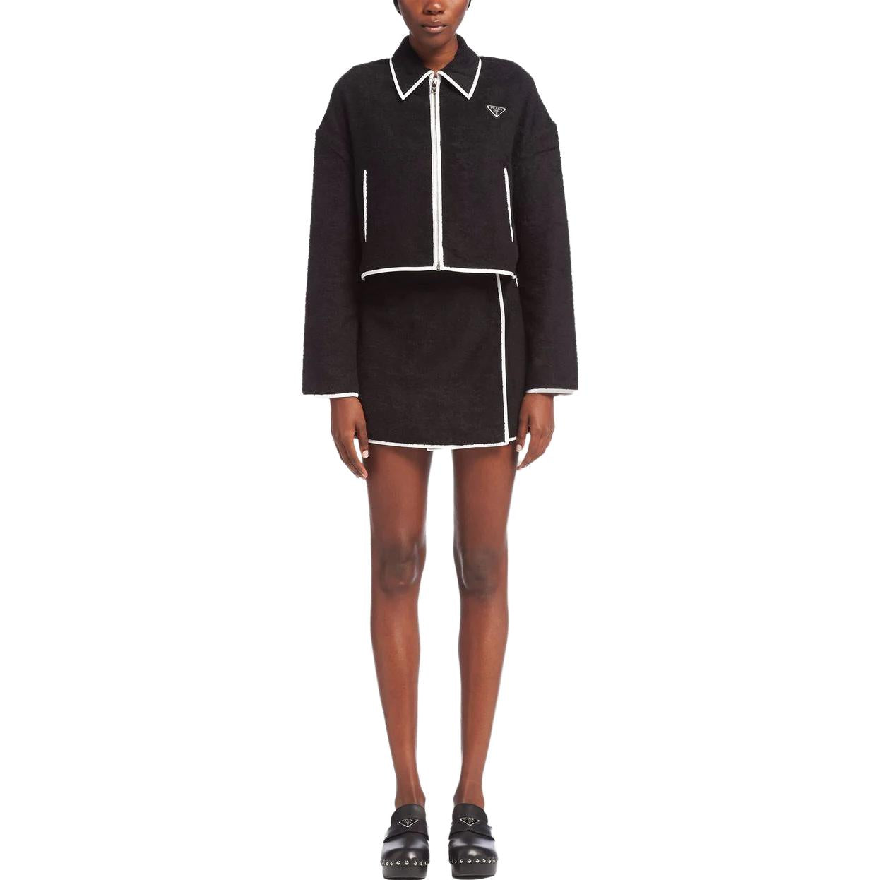 PRADA Cropped Coats Women's Black