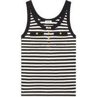 CELINE Marinière Tank Top In Ribbed Cotton Jersey