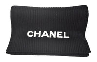 CHANEL Knit Scarves Unisex Black