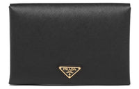 PRADA Leather Clutch Women's Black