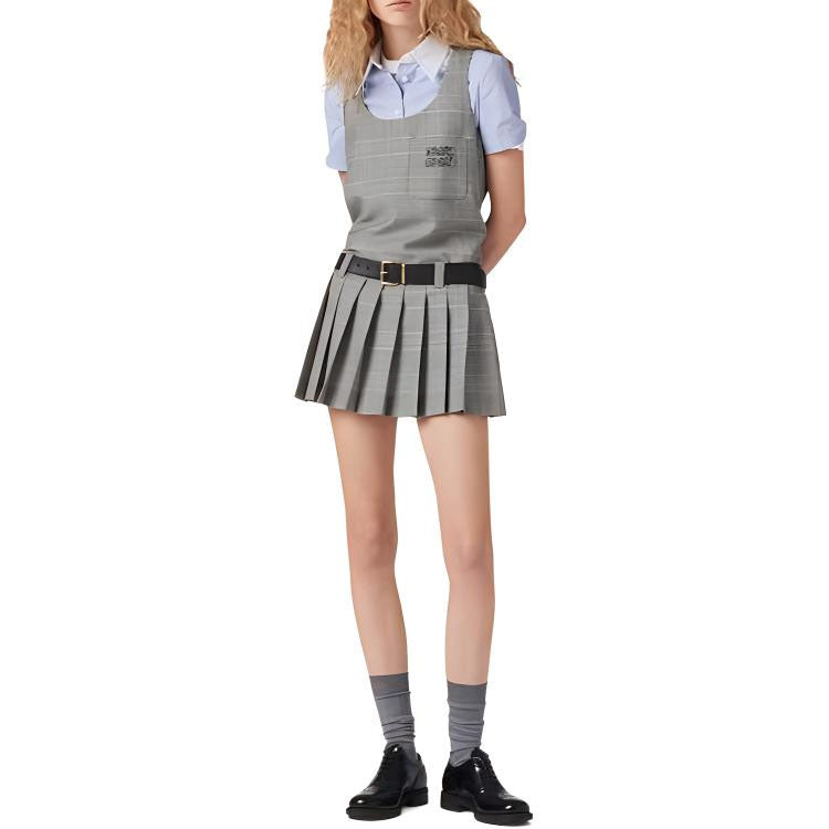 MIU MIU Sleeveless Dress Women's Gray