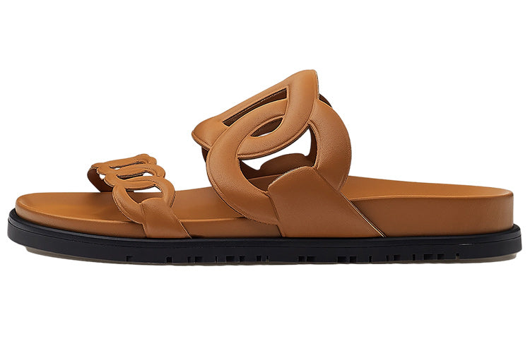 HERMES Extra Stylish Sandals Women's Brown