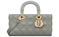 DIOR Lady D Joy Lambskin Lady Dior Bag, Shoulder Bag, Crossbody Bag, Handbag Medium Size Women's Gray