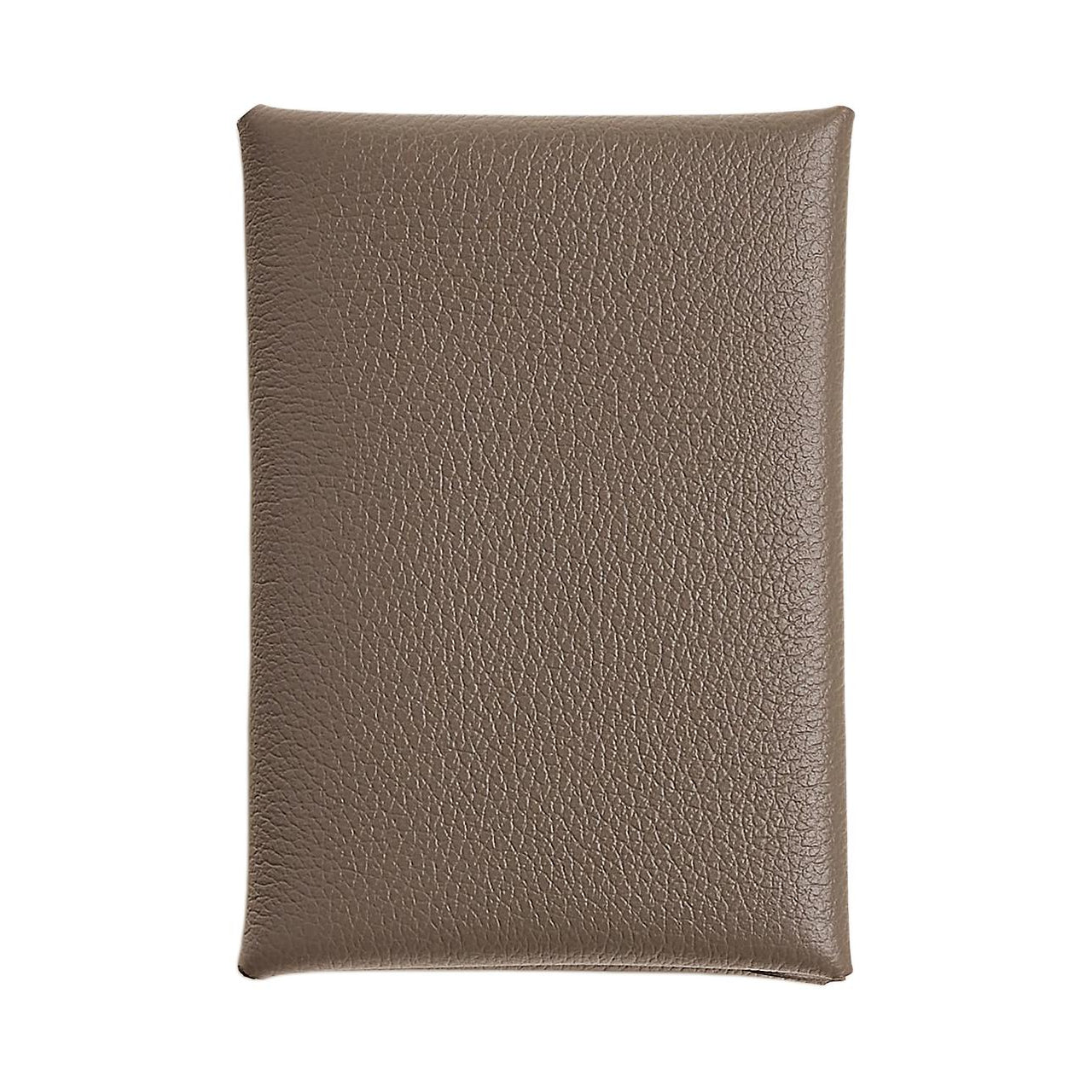 HERMES Calvi Duo Evercolor Leather Card Holder Women's 18 Etoupe Elephant Gray