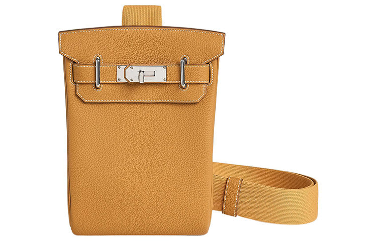 HERMES Hac A Dos Togo Calfskin Shoulder Bag Crossbody Bag Small Size Women's Light Tea Brown