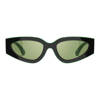 CHANEL Organic Acetate Fiber Irregular Shape Sunglasses Men's Green