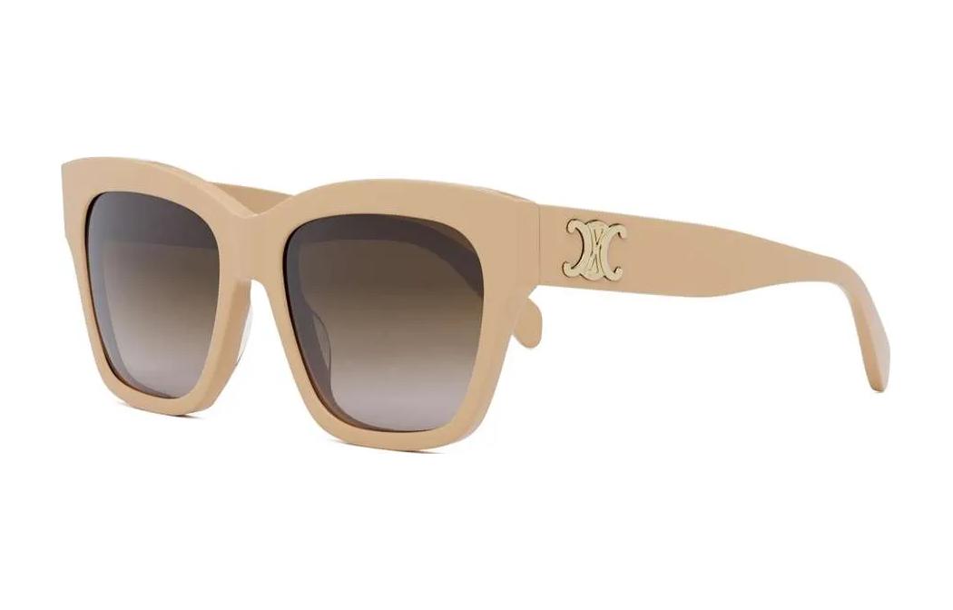 CELINE Irregular Shape Sunglasses Unisex Beige