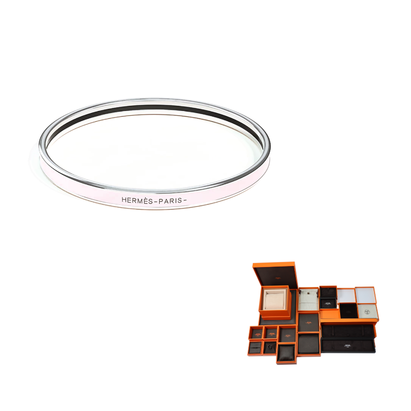 HERMES Palladium-Plated Bangles Women's Lotus Color