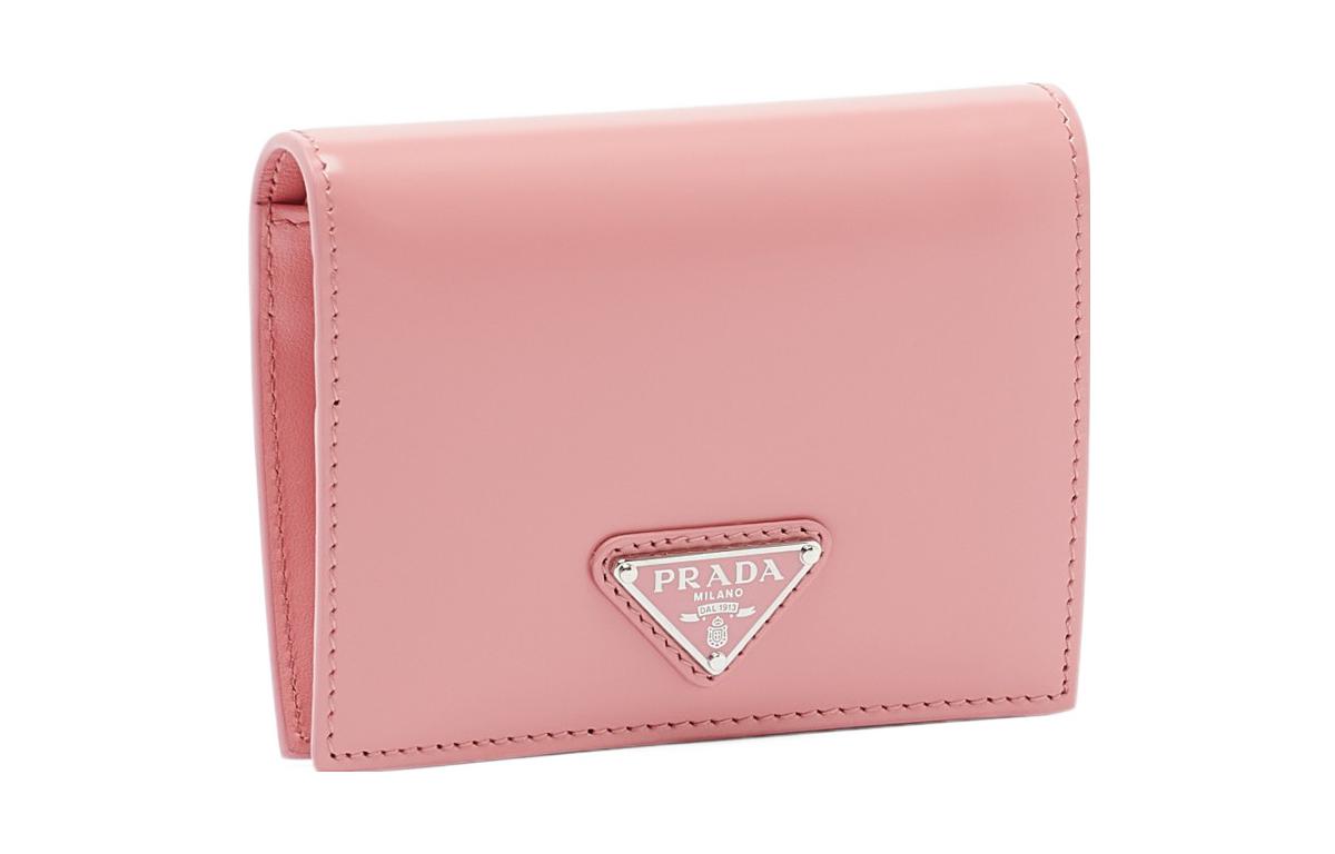PRADA Calfskin Wallet Small Size Women's Pink