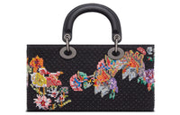 DIOR Lady D-JOY Cross-Stitch Embroidery Daisie Bag Shoulder Bag Crossbody Bag Handbag Regular Women's Black