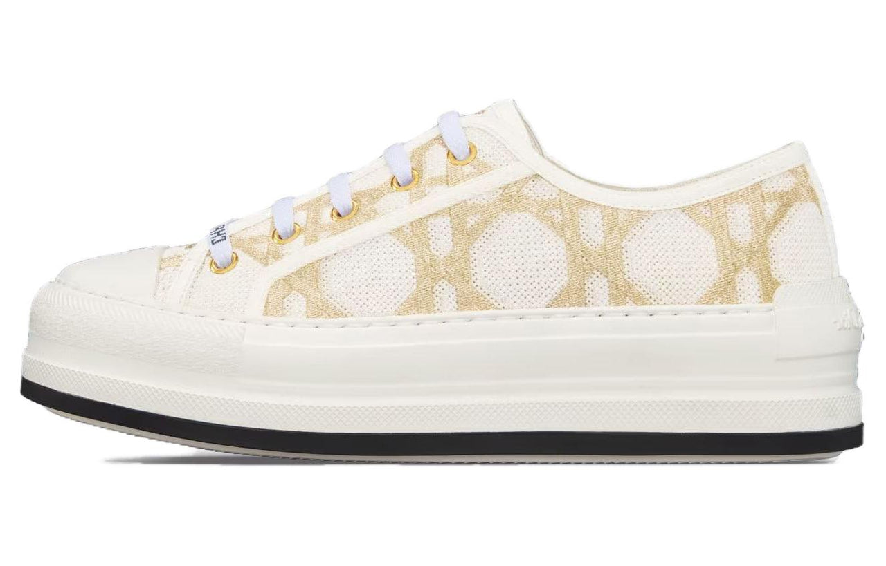 DIOR Walk'n'Dior Low Top Skateboard Shoes Women's White Gold