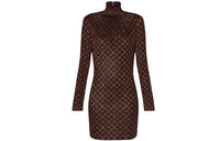 LOUIS VUITTON New Quarterly Products Of LV Long-Sleeved Dresses Women's Brown