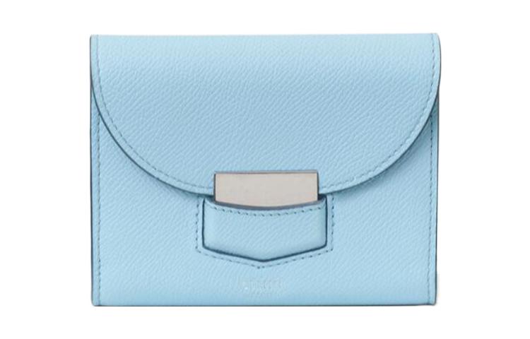 CELINE Grained Calfskin Wallet Small Size Women's Blue