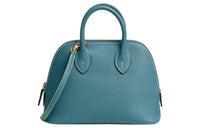 HERMES Bolide Evercolor Leather Bowling Bag Handbag Shoulder Bag Crossbody Bag Mini Women's D2 New Bleu Jean Denim Blue