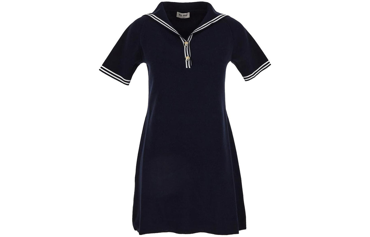 MIU MIU Short Sleeved Dress Women's Blue