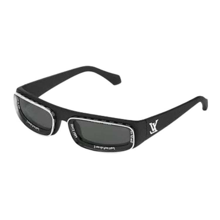 LOUIS VUITTON Nylon Rubber Rectangular Sunglasses Men's Multicolor