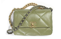 CHANEL 19Bag Sheepskin Shoulder Bag Handbag Crossbody Bag Women's Green