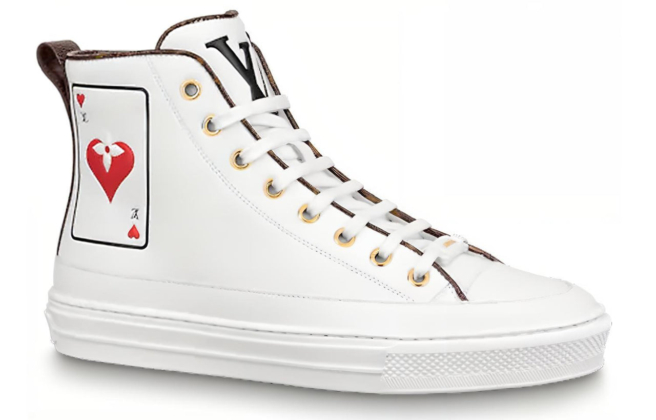 LOUIS VUITTON Stellar Ankle Sneakers 'White Poker With Back Monogram' Women's