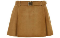 MIU MIU Belted Suede Miniskirt
