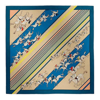 HERMES Mulberry Silk Silk Scarves Women's Cobalt Blue