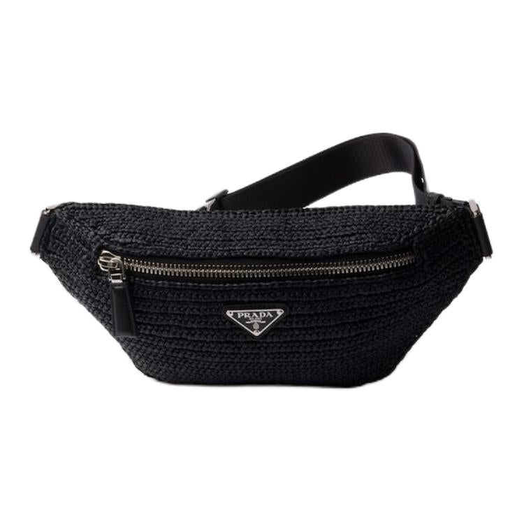 PRADA Calfskin Fanny Pack Women's Black