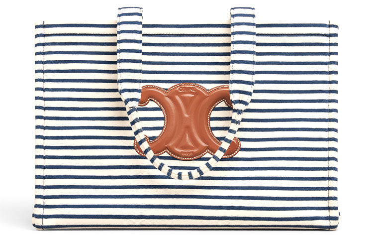 CELINE Cabas Fabric With Cow Leather Tote Bag, Shopping Bag, Handbag, Shoulder Bag Unisex