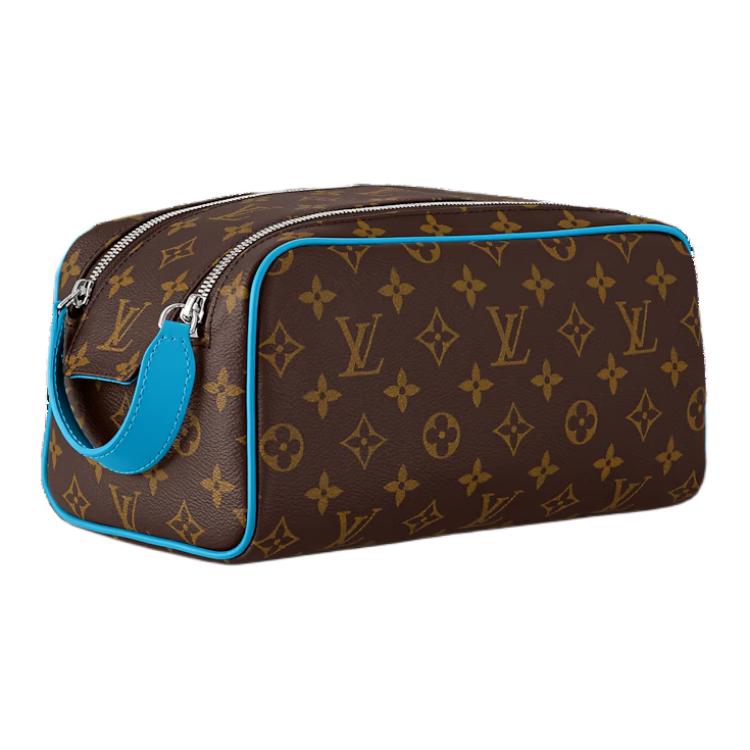 LOUIS VUITTON Coated Canvas Clutch Unisex Gaston Blue
