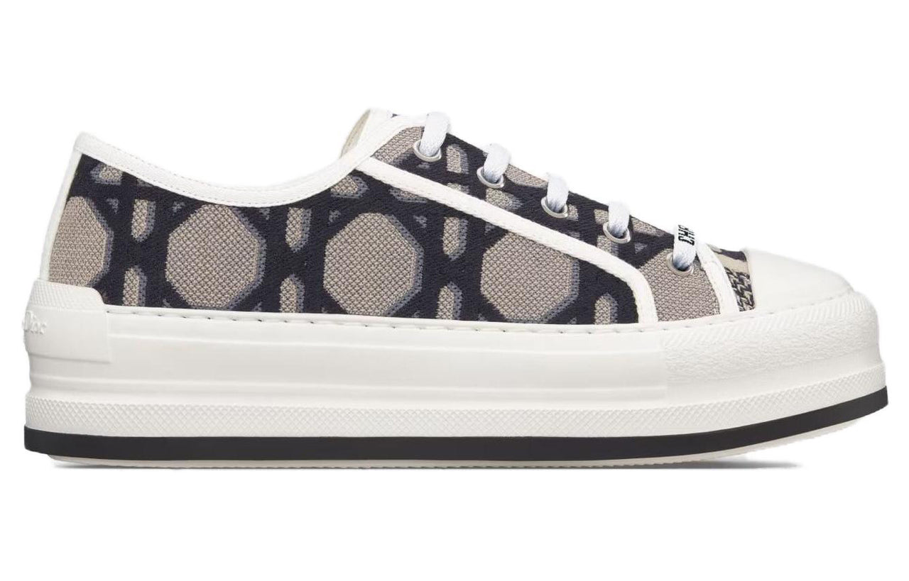 DIOR Women's Walk'N'DIOR Platform 'Macrocannage - Deep Blue Beige'