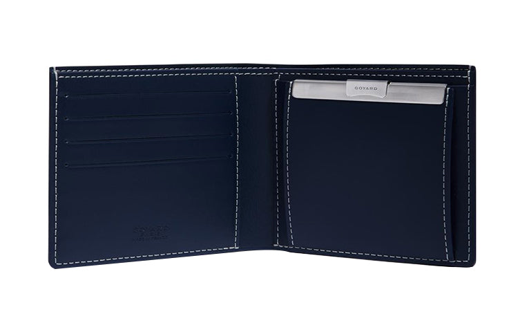GOYARD SAINT-FLORENTIN Canvas With Leather Wallet Unisex Marine Blue