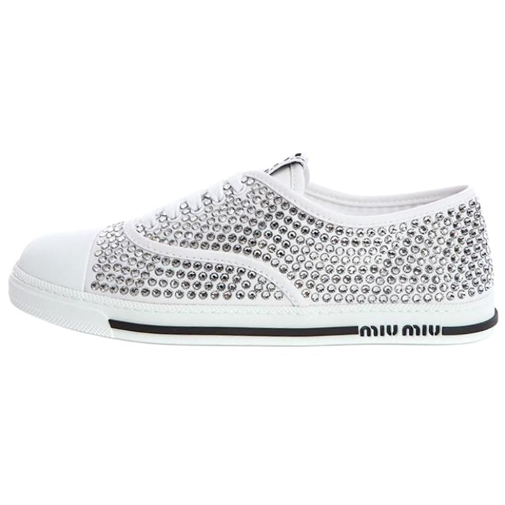 MIU MIU Low Top Skateboard Shoes Women's White