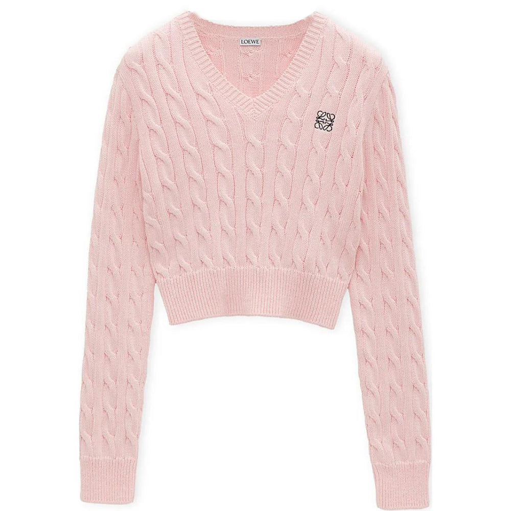 LOEWE FW24 Knitwear Women's Baby Pink