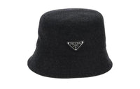 PRADA Calfskin Wool Bucket Hats Men's Black