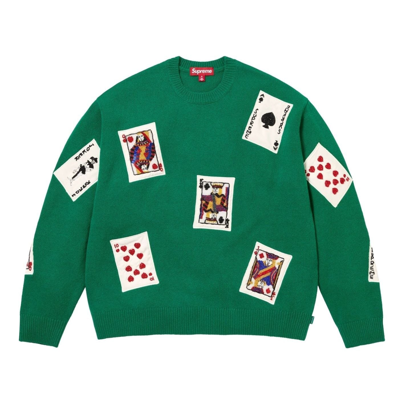 Supreme FW25 Beaded Cards Sweater 'Green' SUP-FW25-148-GRN