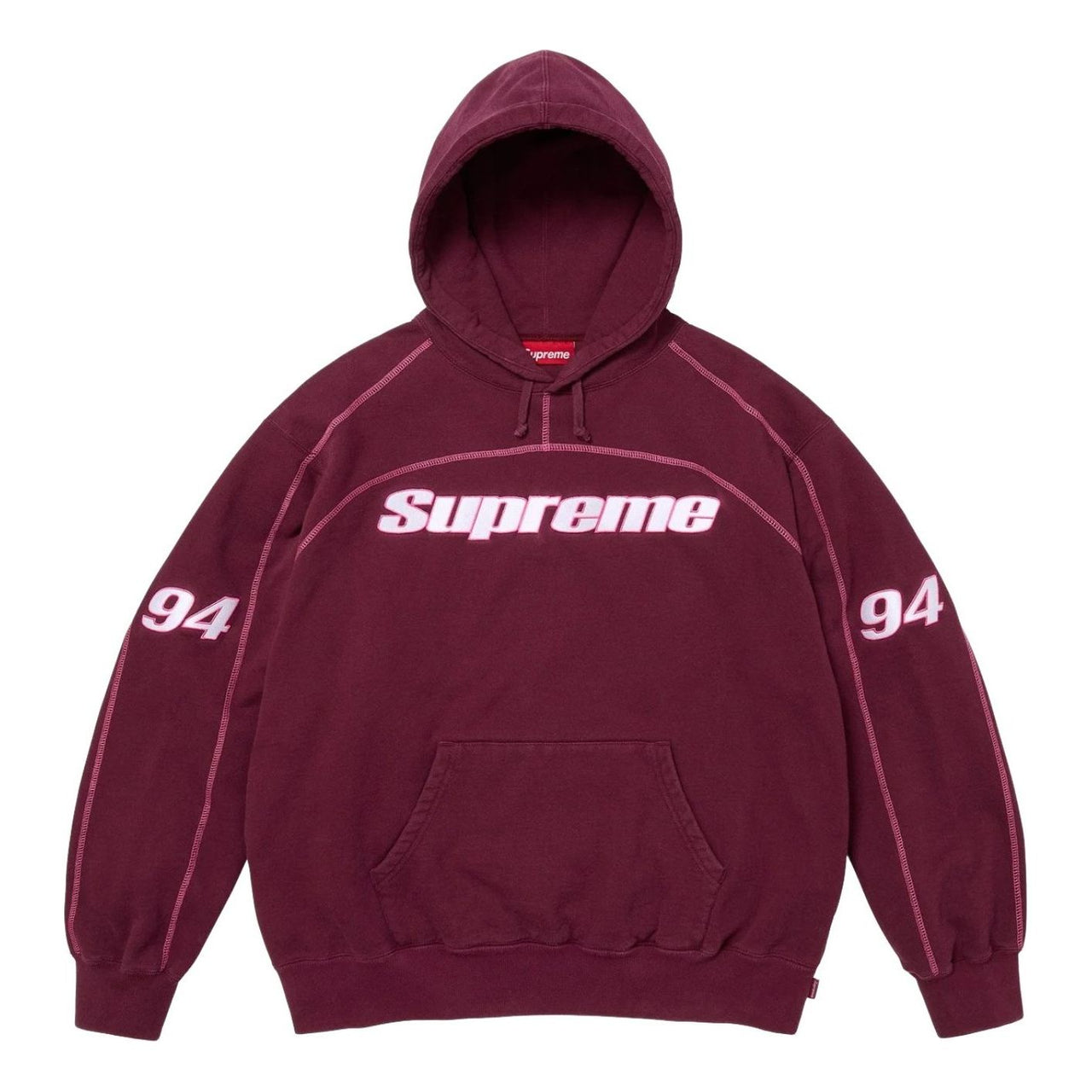 Supreme FW25 Overlock Hooded Sweatshirt 'Burgundy' FW25SW84-BURGUNDY