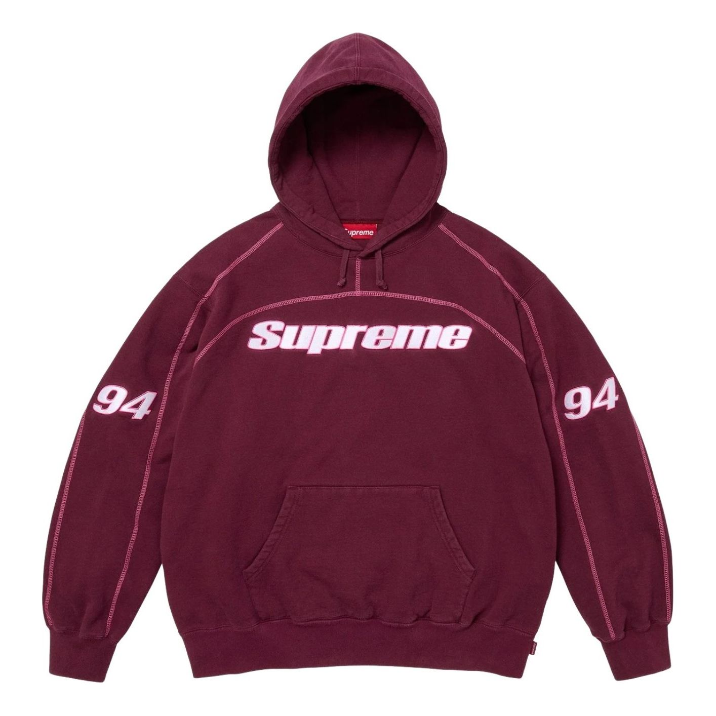 Supreme FW25 Overlock Hooded Sweatshirt 'Burgundy' FW25SW84-BURGUNDY