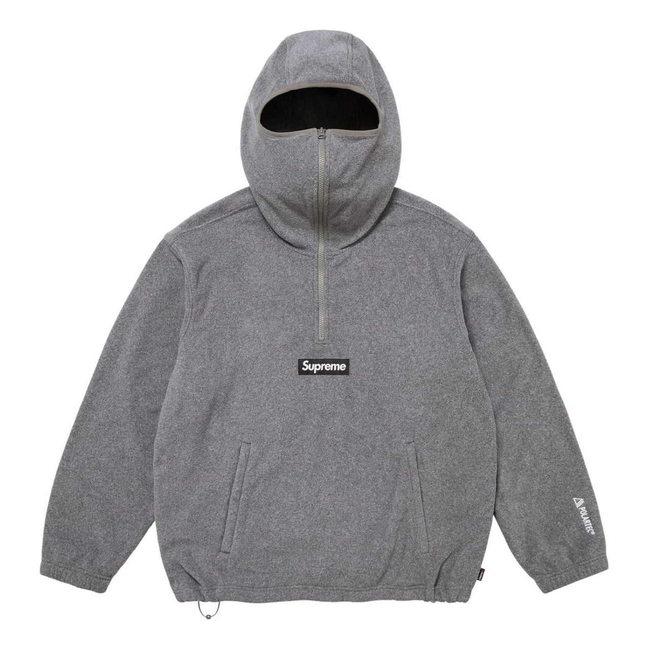 Supreme FW25 Polartec Face Mask Half Zip Hooded Sweatshirt 'Grey' SUP-FW25-064-GRY
